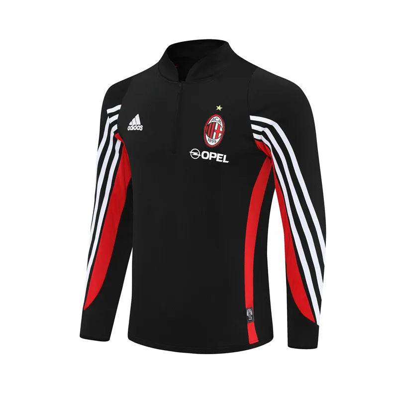 03-04 AC Milan Black Retro Training Suit - Top Only