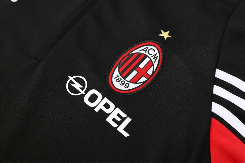 03-04 AC Milan Black Retro Training Suit - Top Only