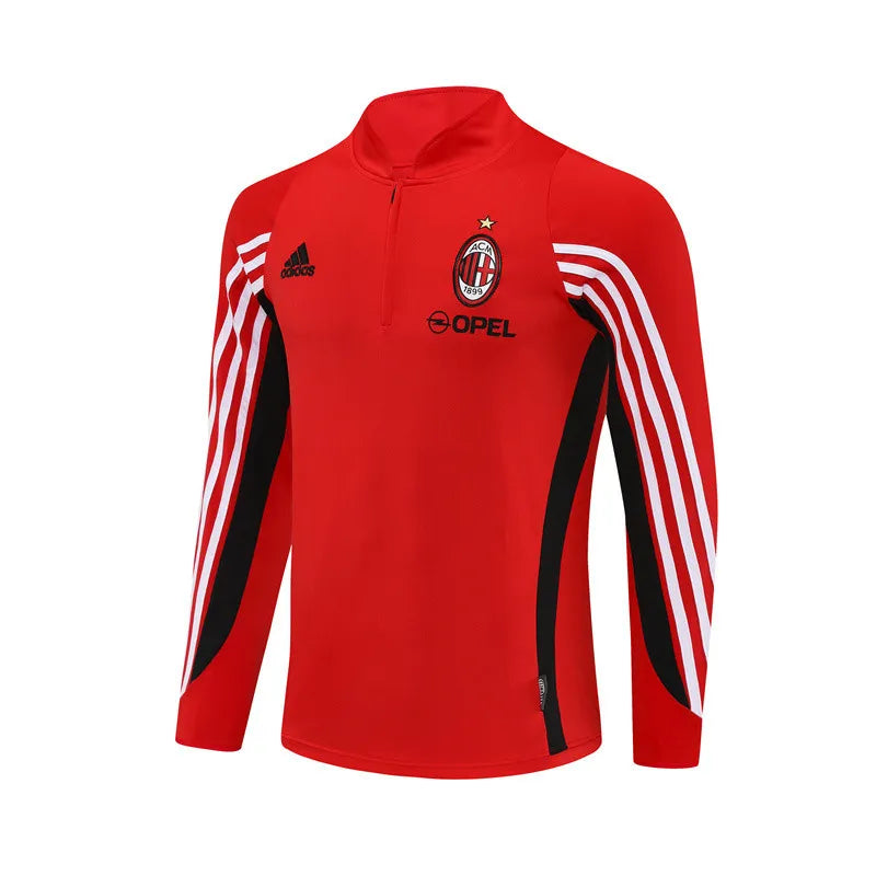 03-04 AC Milan Red Retro Training Suit - Top Only