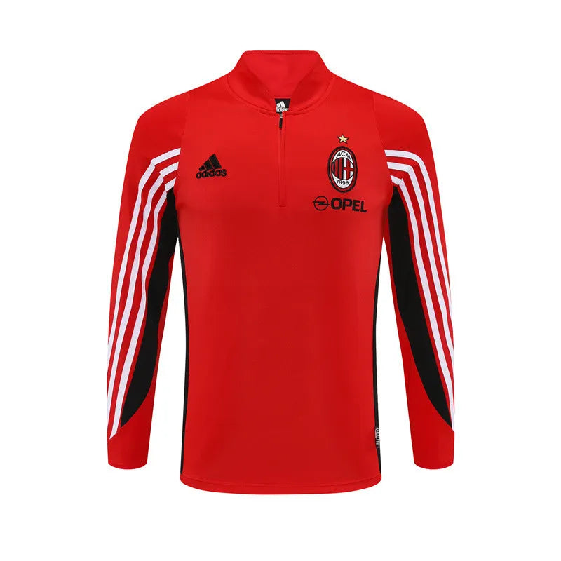 03-04 AC Milan Red Retro Training Suit - Top Only