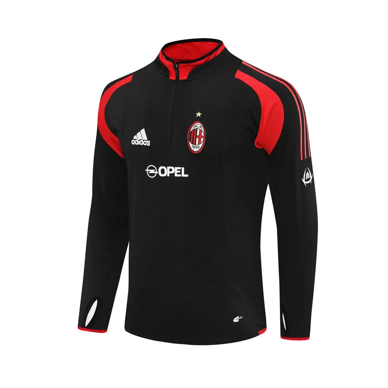 04-05 AC Milan Black Retro Training Suit - Top Only