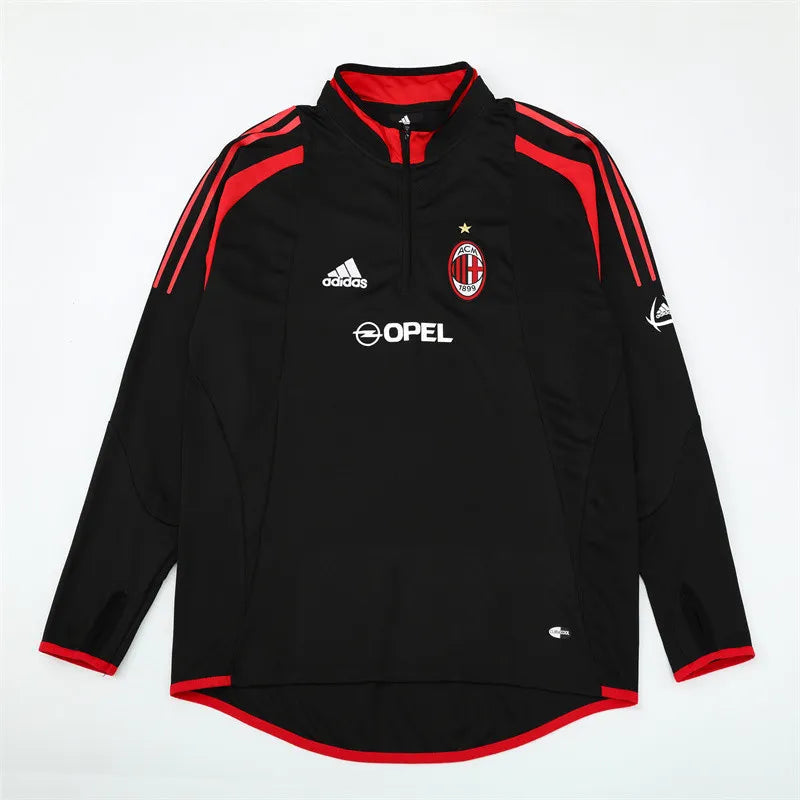 04-05 AC Milan Black Retro Training Suit - Top Only