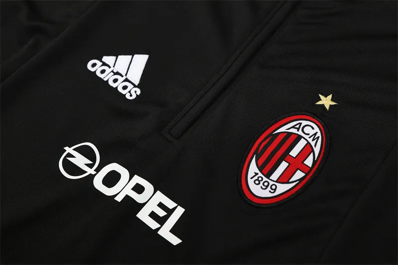 04-05 AC Milan Black Retro Training Suit - Top Only