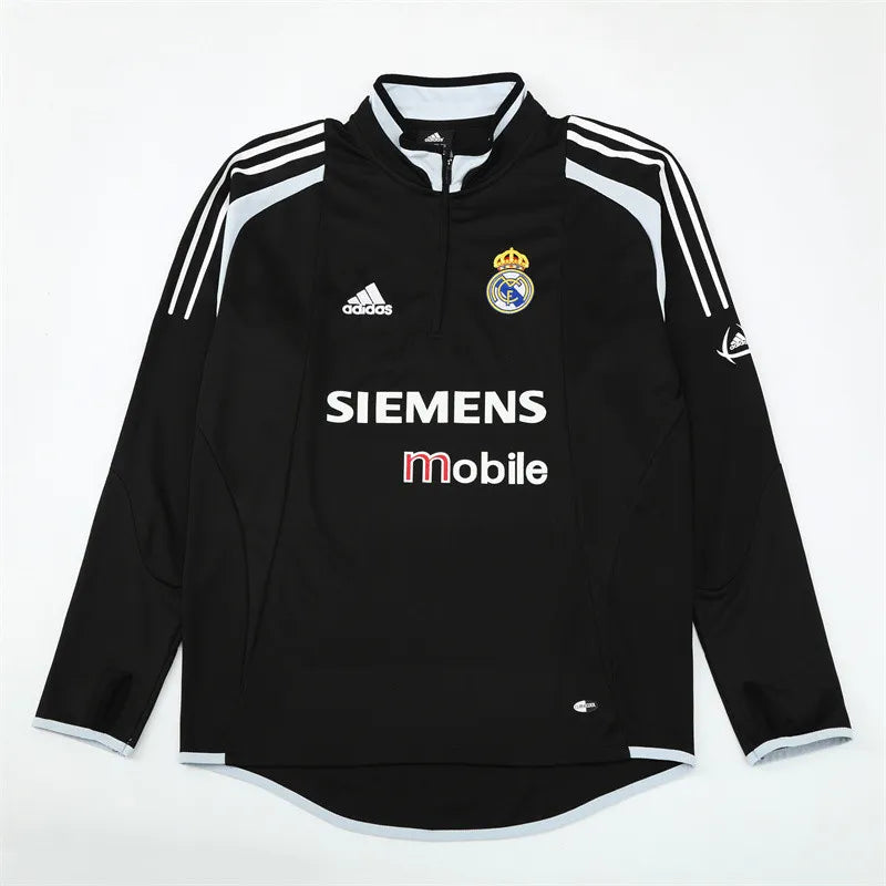 04-05 Real Madrid Black Retro Training Suit - Top Only