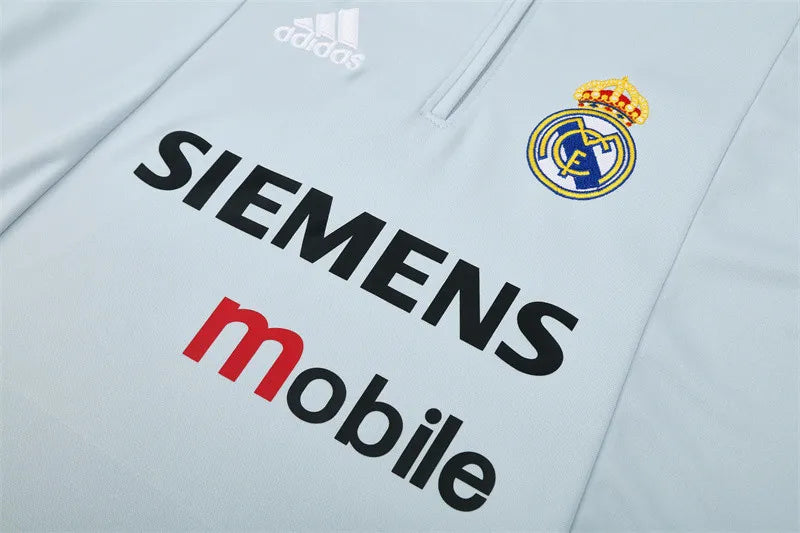 04-05 Real Madrid Grey Retro Training Suit - Top Only