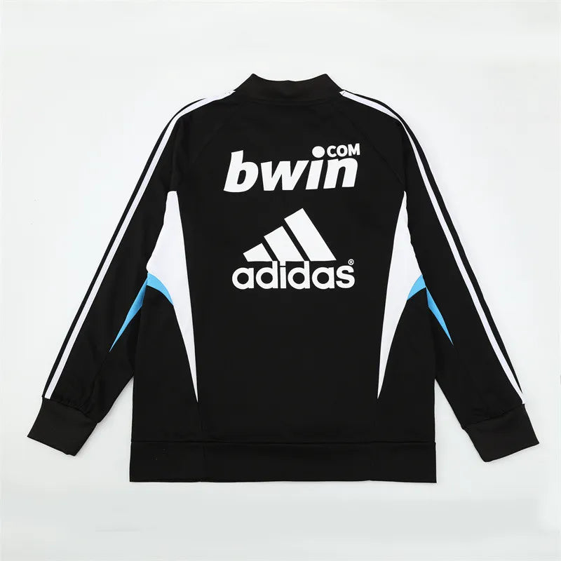 08-09 Real Madrid Black Retro Training Suit - Top Only