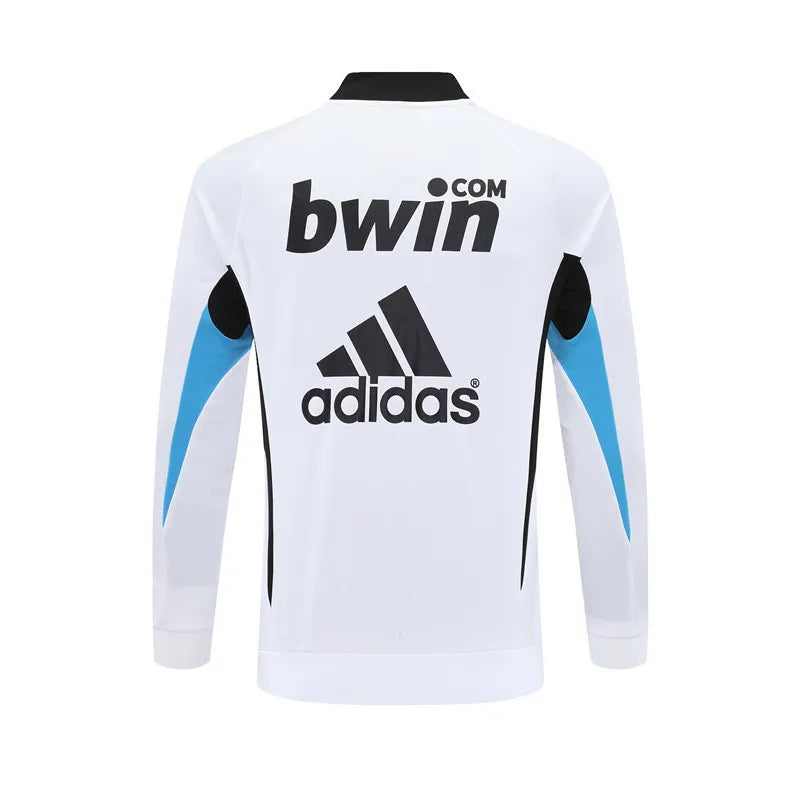 08-09 Real Madrid White Retro Training Suit - Top Only