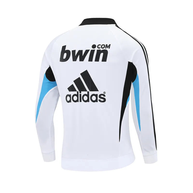 08-09 Real Madrid White Retro Training Suit - Top Only