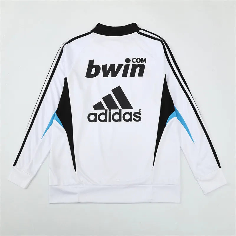 08-09 Real Madrid White Retro Training Suit - Top Only