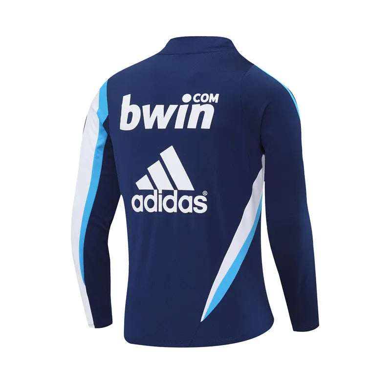 09-10 Real Madrid Blue Retro Training Suit - Top Only