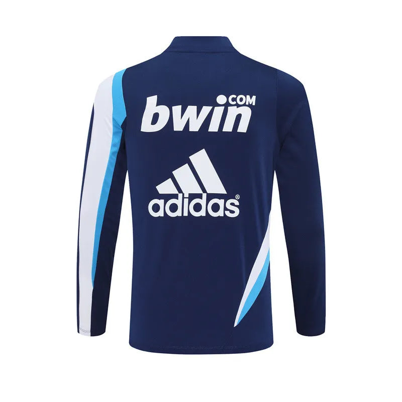 09-10 Real Madrid Blue Retro Training Suit - Top Only