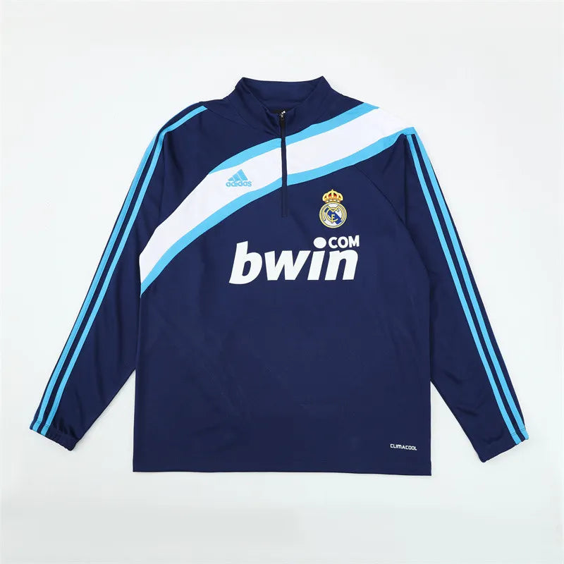 09-10 Real Madrid Blue Retro Training Suit - Top Only