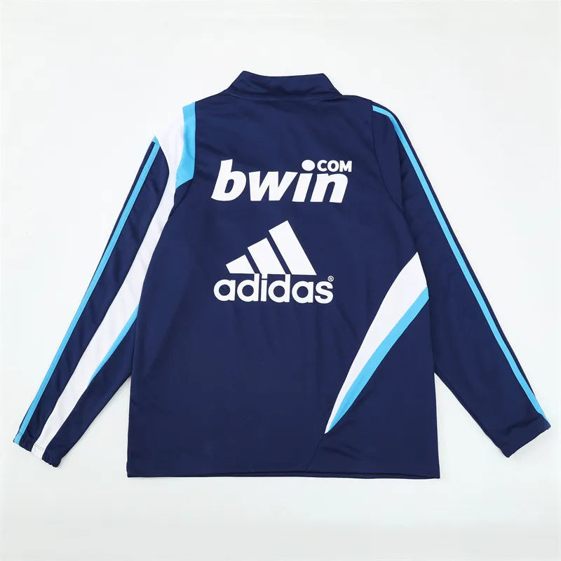09-10 Real Madrid Blue Retro Training Suit - Top Only