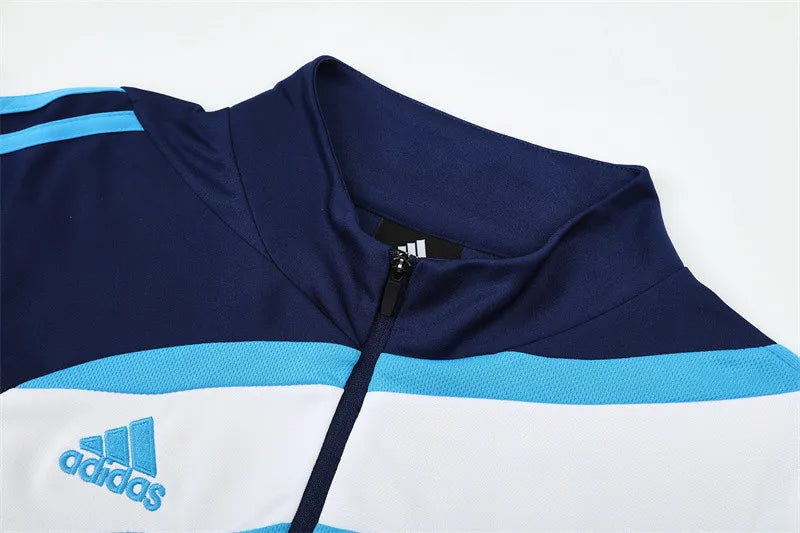 09-10 Real Madrid Blue Retro Training Suit - Top Only