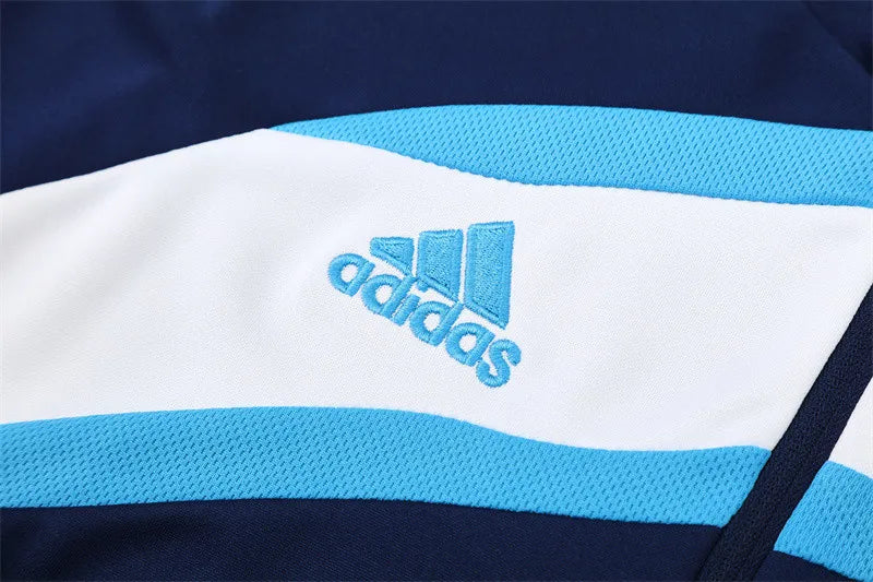 09-10 Real Madrid Blue Retro Training Suit - Top Only