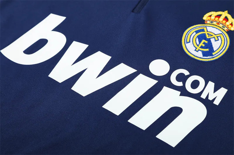 09-10 Real Madrid Blue Retro Training Suit - Top Only