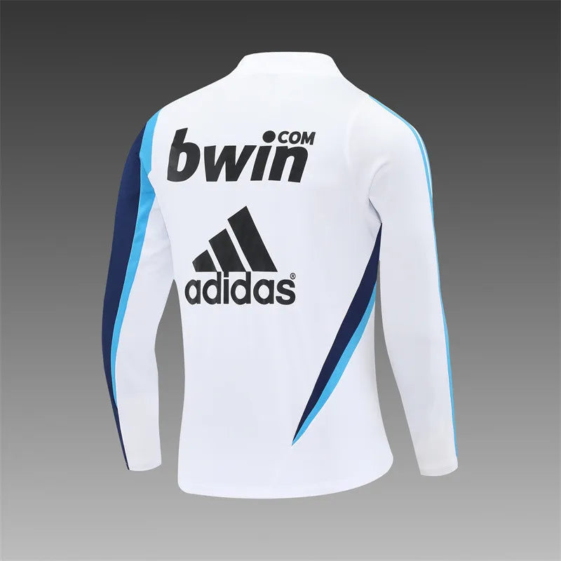 09-10 Real Madrid White Retro Training Suit - Top Only