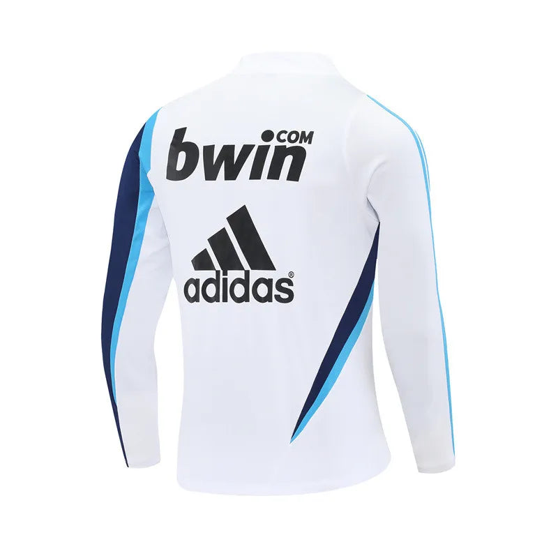 09-10 Real Madrid White Retro Training Suit - Top Only
