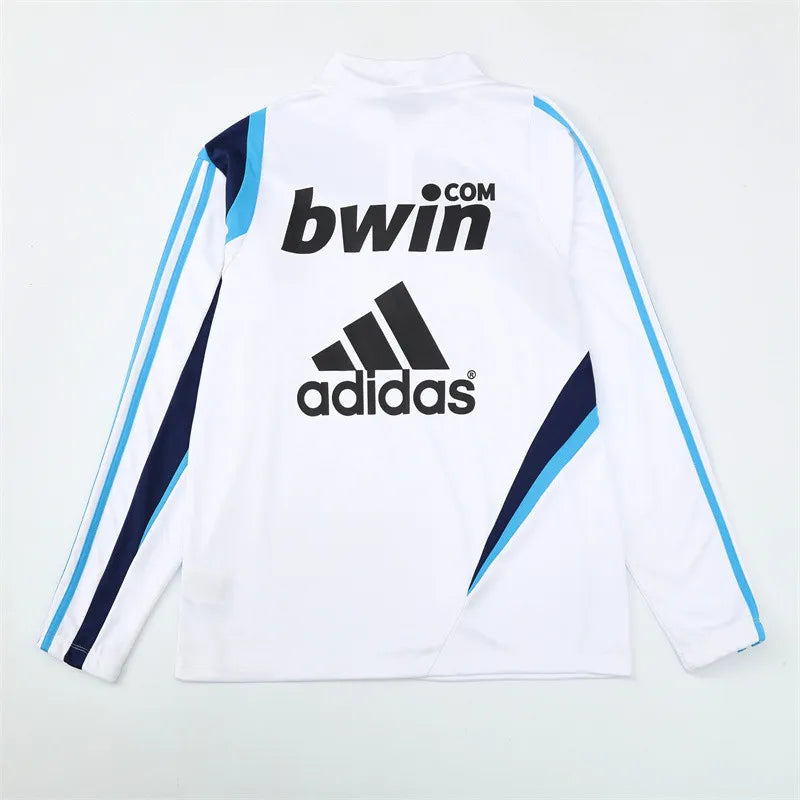 09-10 Real Madrid White Retro Training Suit - Top Only