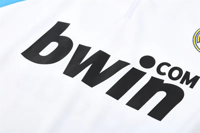 09-10 Real Madrid White Retro Training Suit - Top Only