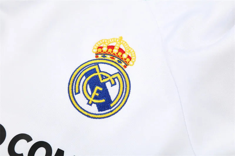 09-10 Real Madrid White Retro Training Suit - Top Only