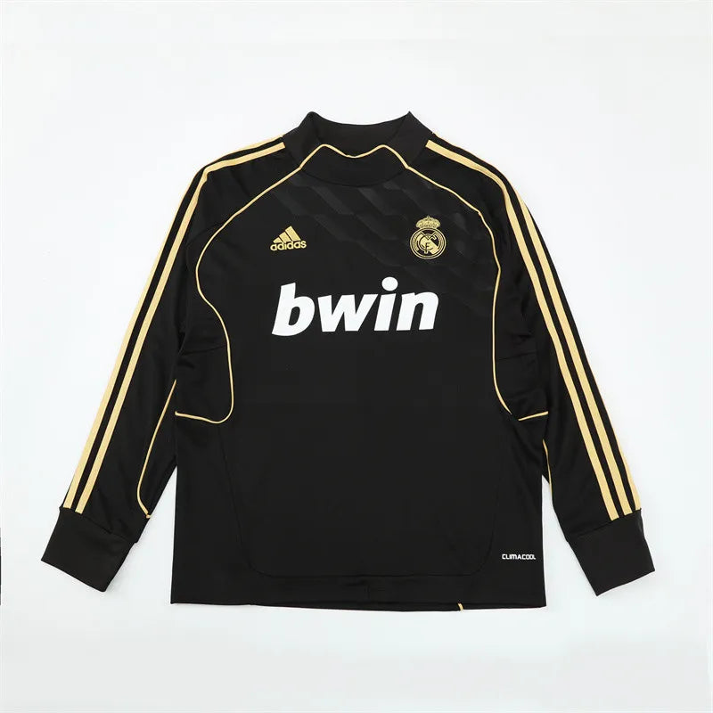 11-12 Real Madrid Black Retro Training Suit - Top Only