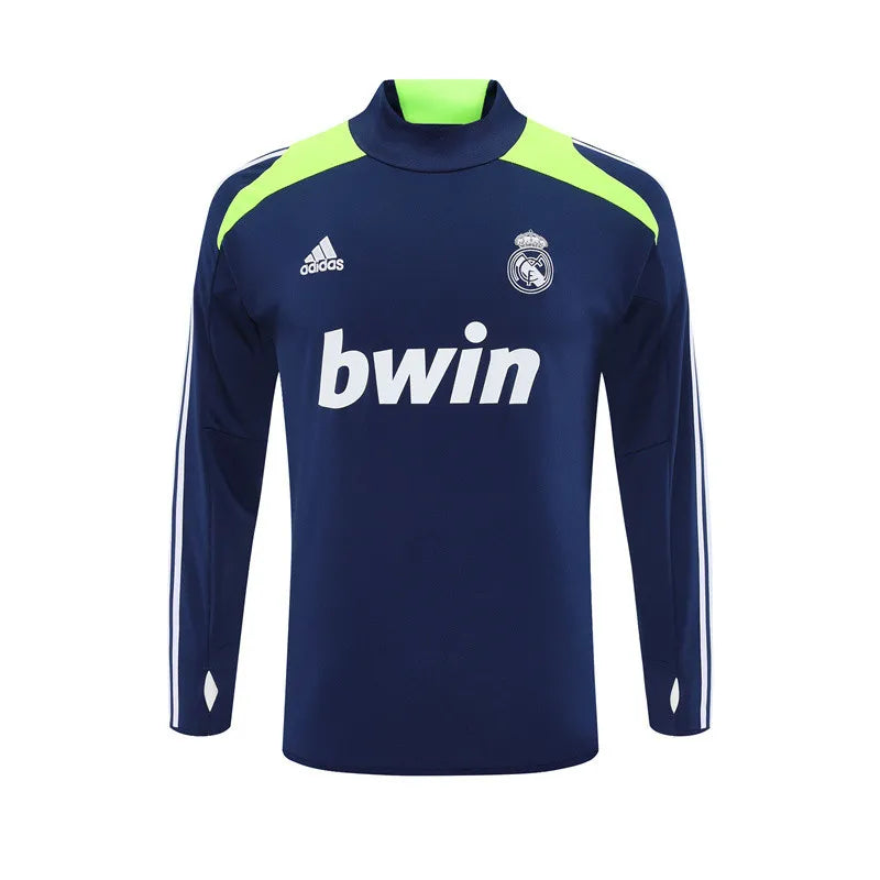 12-13 Real Madrid Blue Retro Training Suit - Top Only