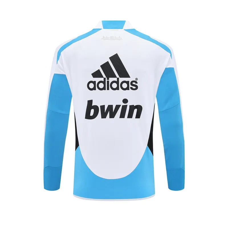 12-13 Real Madrid White Retro Training Suit - Top Only