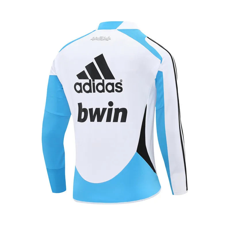 12-13 Real Madrid White Retro Training Suit - Top Only