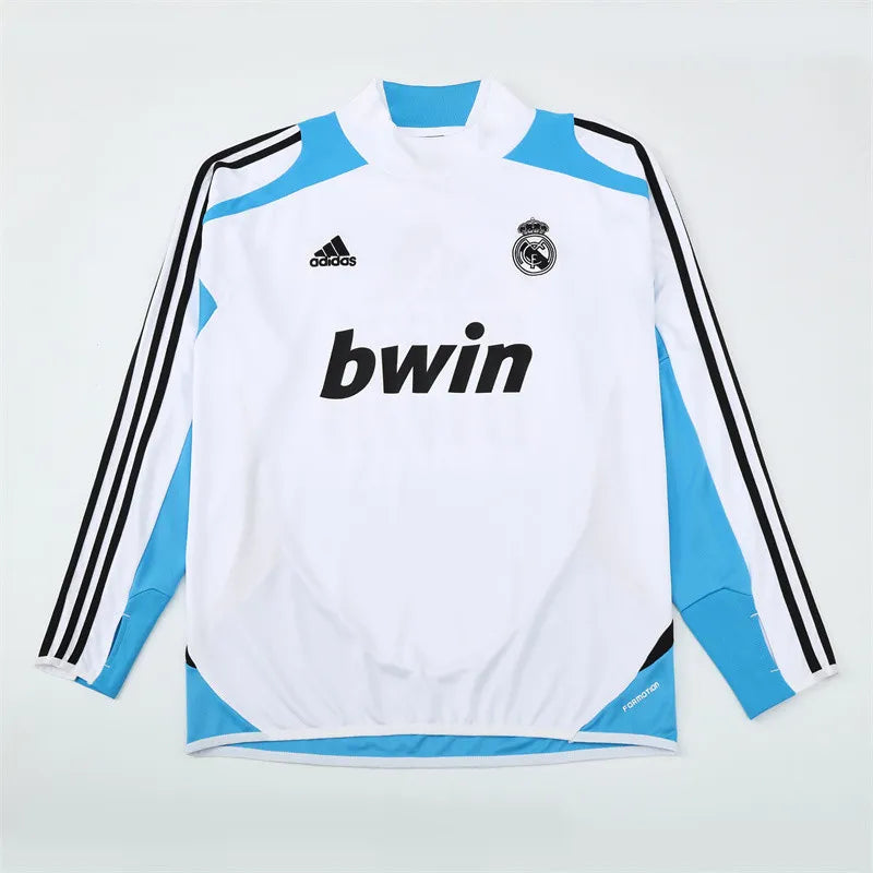 12-13 Real Madrid White Retro Training Suit - Top Only