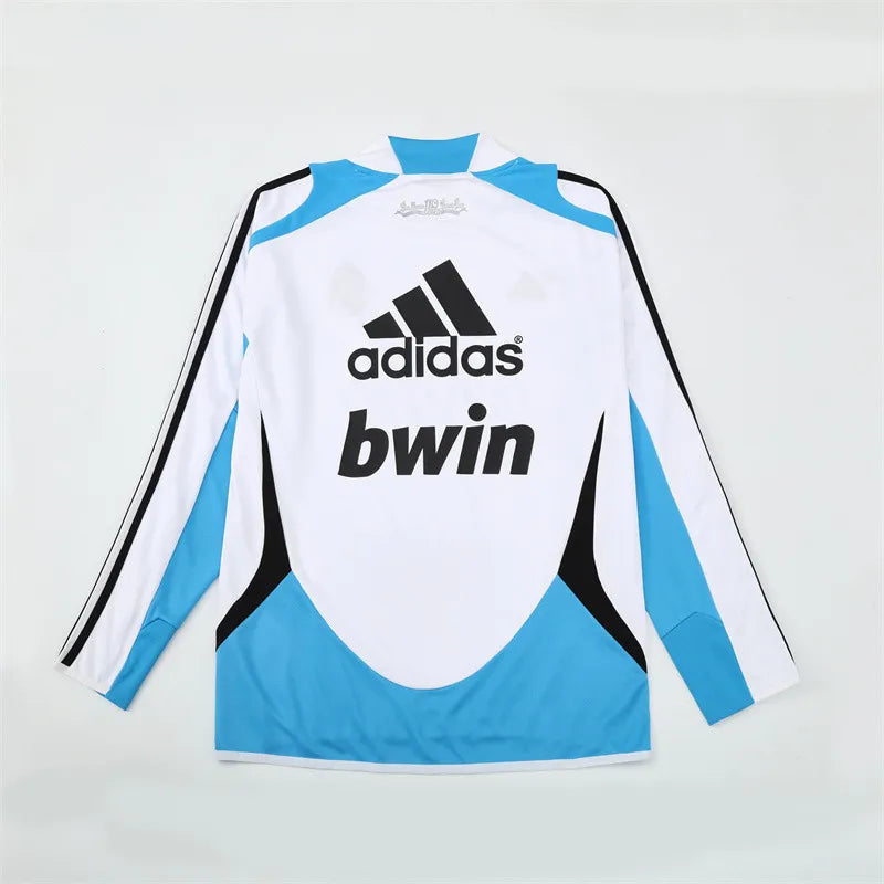 12-13 Real Madrid White Retro Training Suit - Top Only