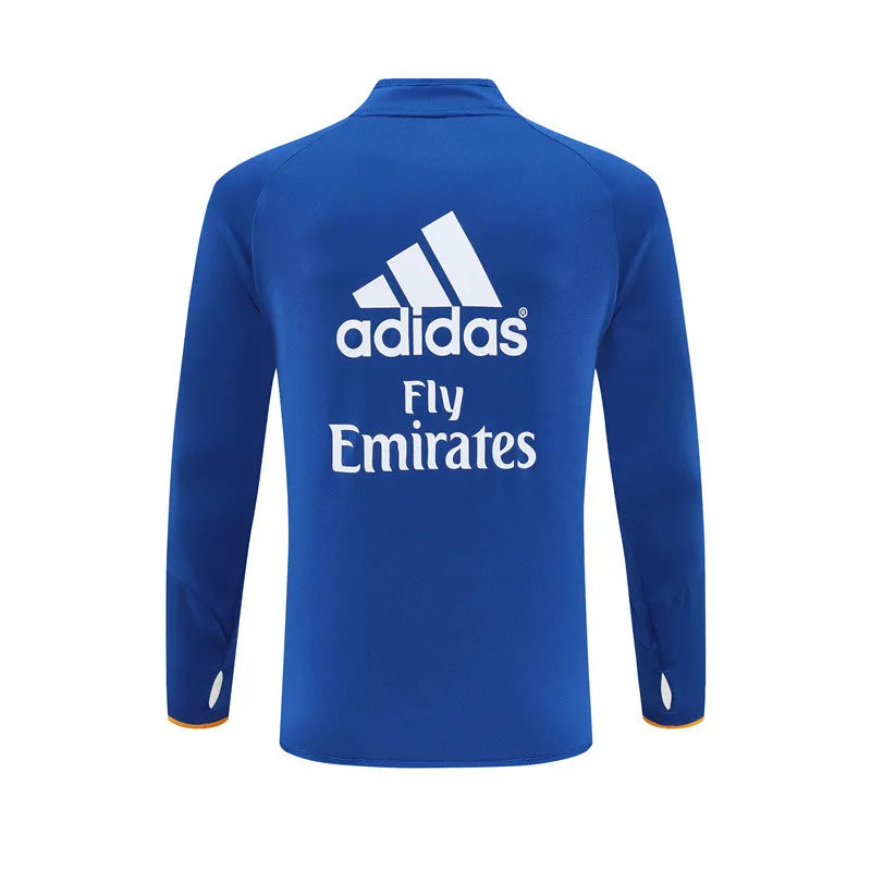 13-14 Real Madrid Blue Retro Training Suit - Top Only