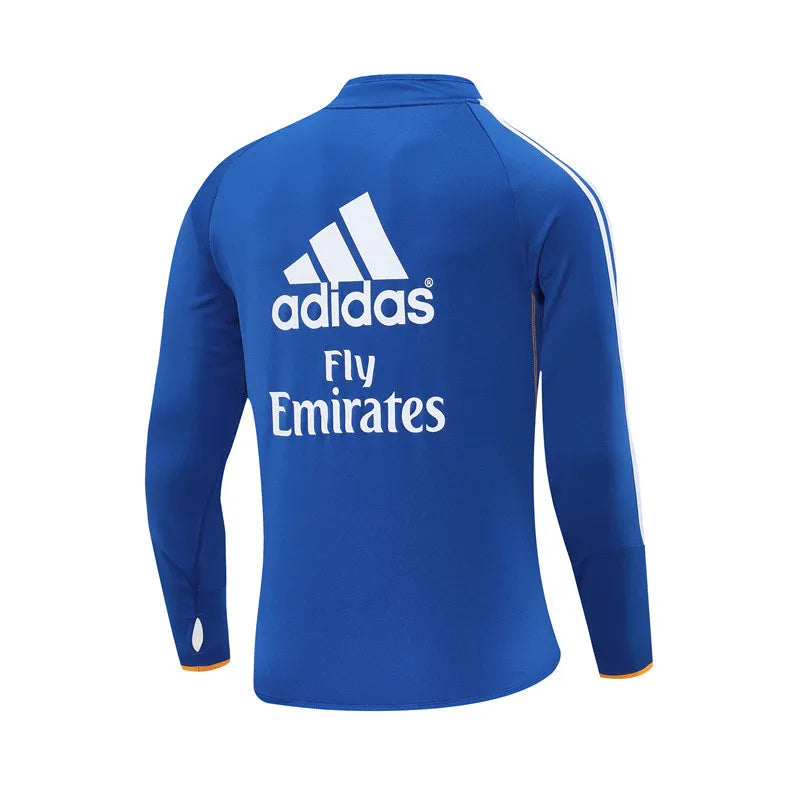 13-14 Real Madrid Blue Retro Training Suit - Top Only