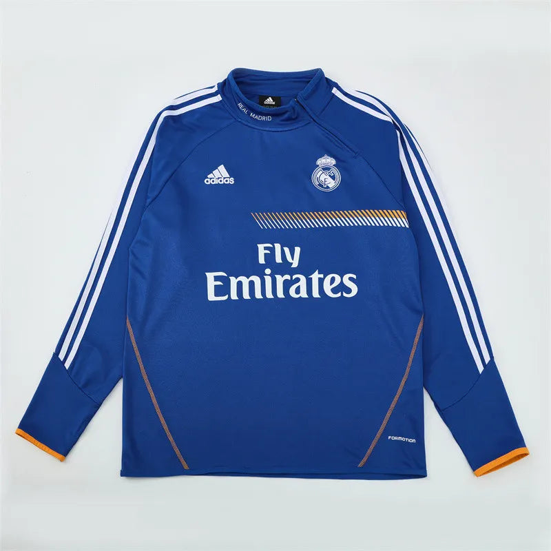 13-14 Real Madrid Blue Retro Training Suit - Top Only