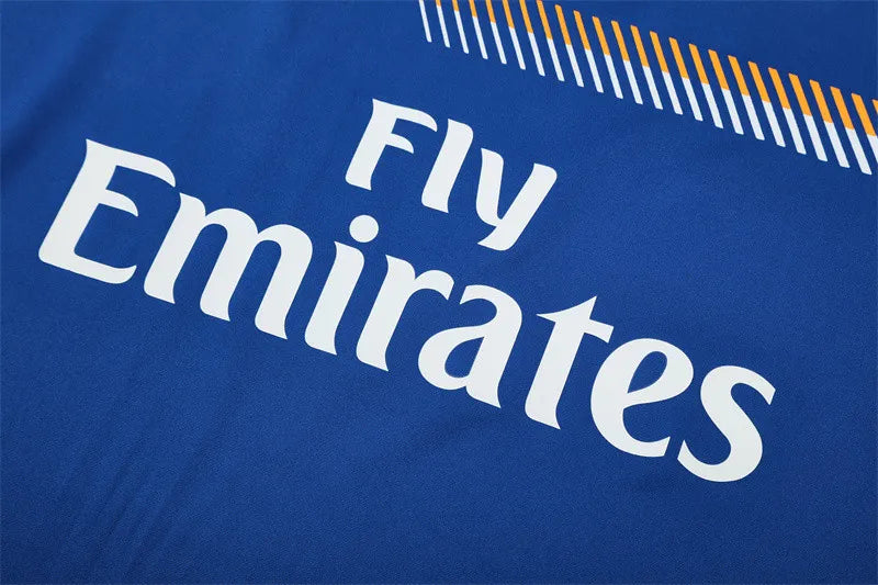 13-14 Real Madrid Blue Retro Training Suit - Top Only