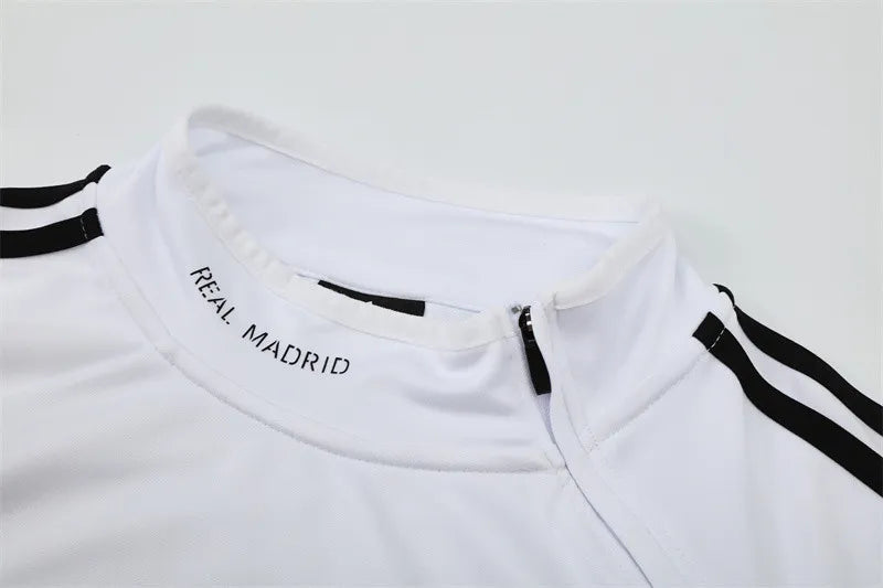 13-14 Real Madrid White Retro Training Suit - Top Only