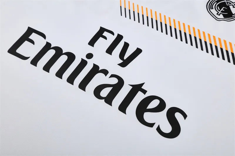 13-14 Real Madrid White Retro Training Suit - Top Only