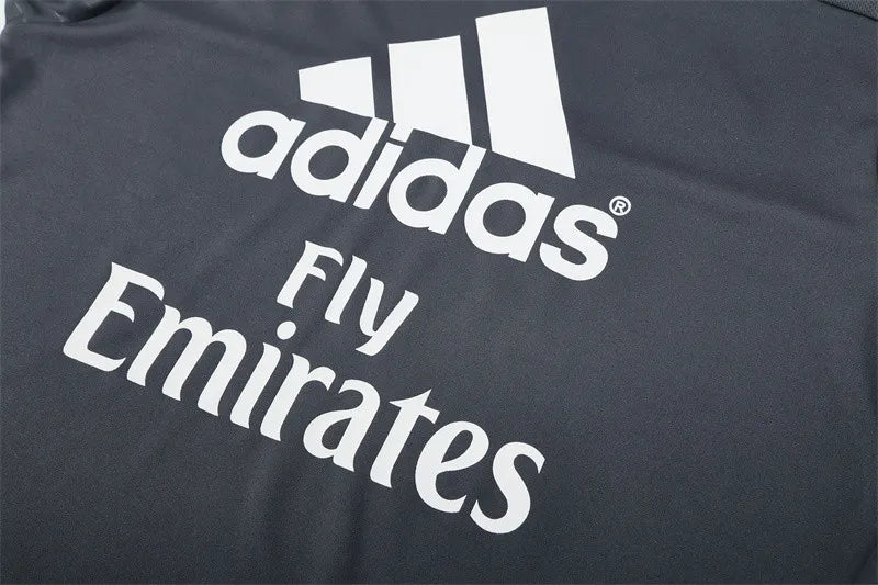 15-16 Real Madrid Grey Retro Training Suit - Top Only