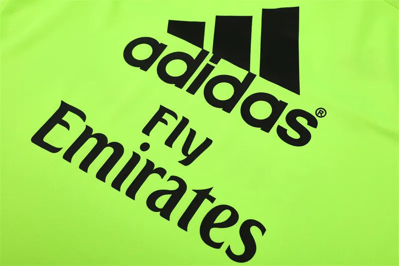 15-16 Real Madrid Neon Green Retro Training Suit - Top Only