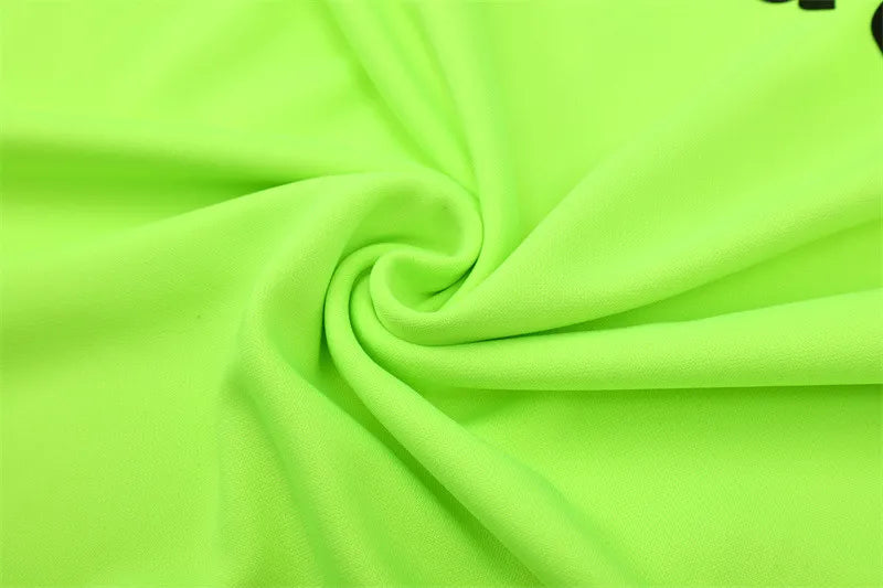 15-16 Real Madrid Neon Green Retro Training Suit - Top Only