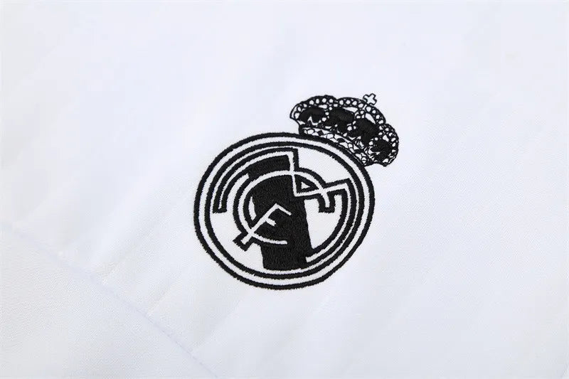 15-16 Real Madrid White Retro Training Suit - Top Only