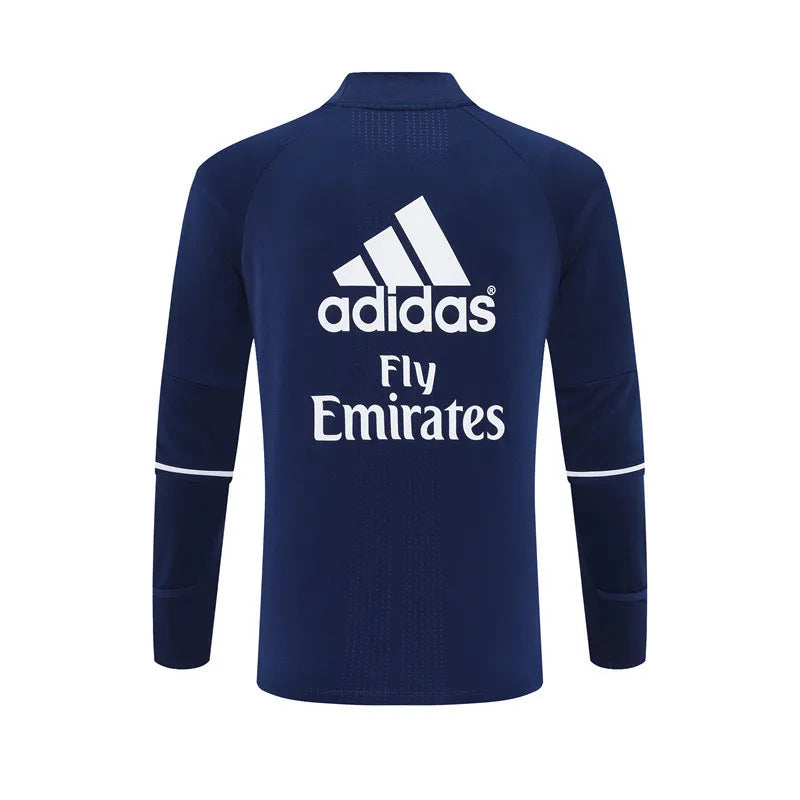 16-17 Real Madrid Blue Retro Training Suit - Top Only