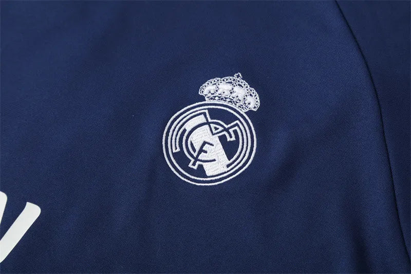 16-17 Real Madrid Blue Retro Training Suit - Top Only