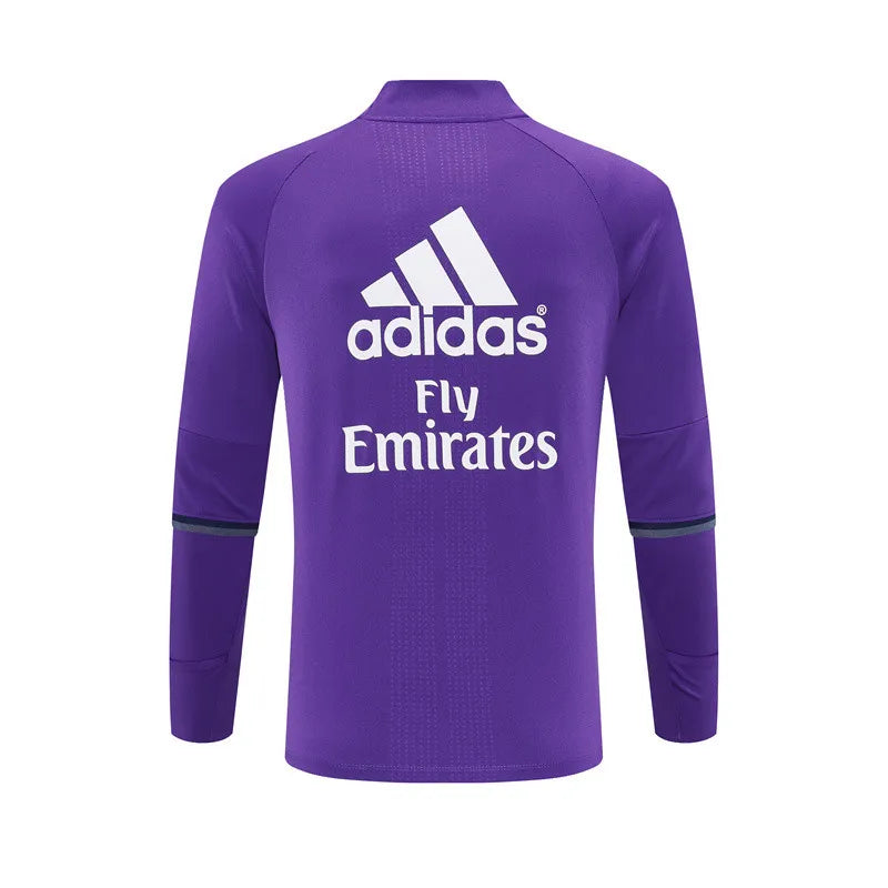 16-17 Real Madrid Purple Retro Training Suit - Top Only