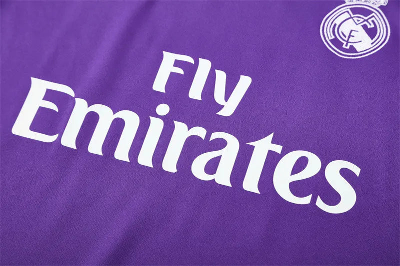 16-17 Real Madrid Purple Retro Training Suit - Top Only