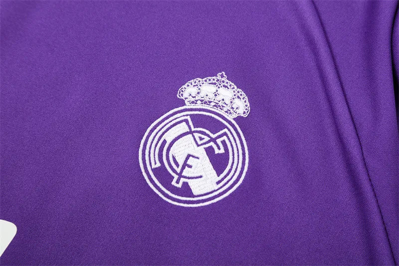 16-17 Real Madrid Purple Retro Training Suit - Top Only