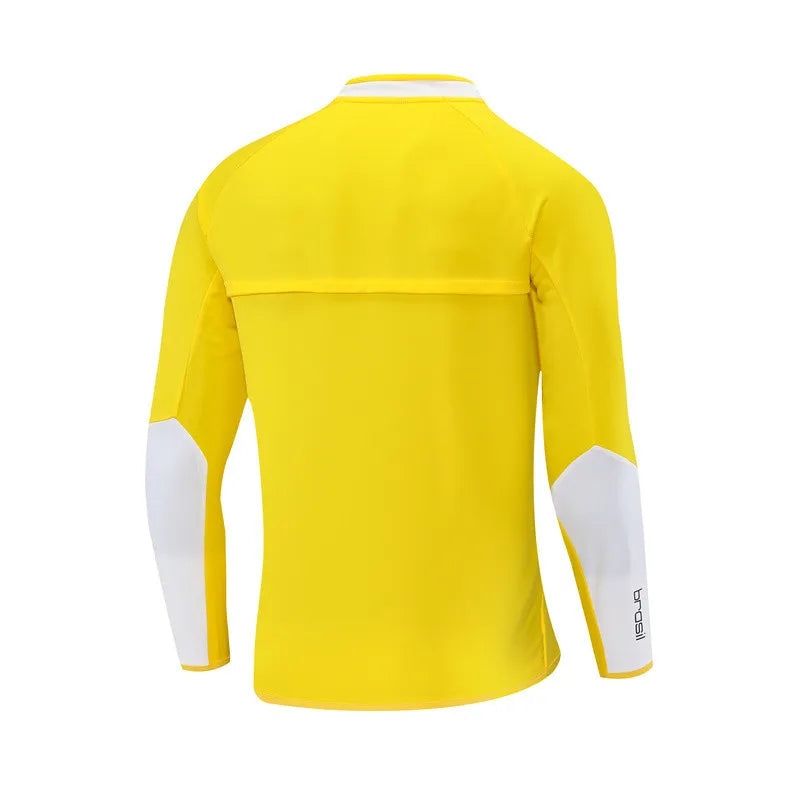2002 Brazil Yellow Retro Training Suit - Top Only
