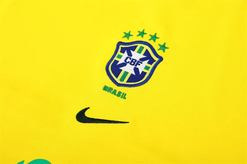 2002 Brazil Yellow Retro Training Suit - Top Only