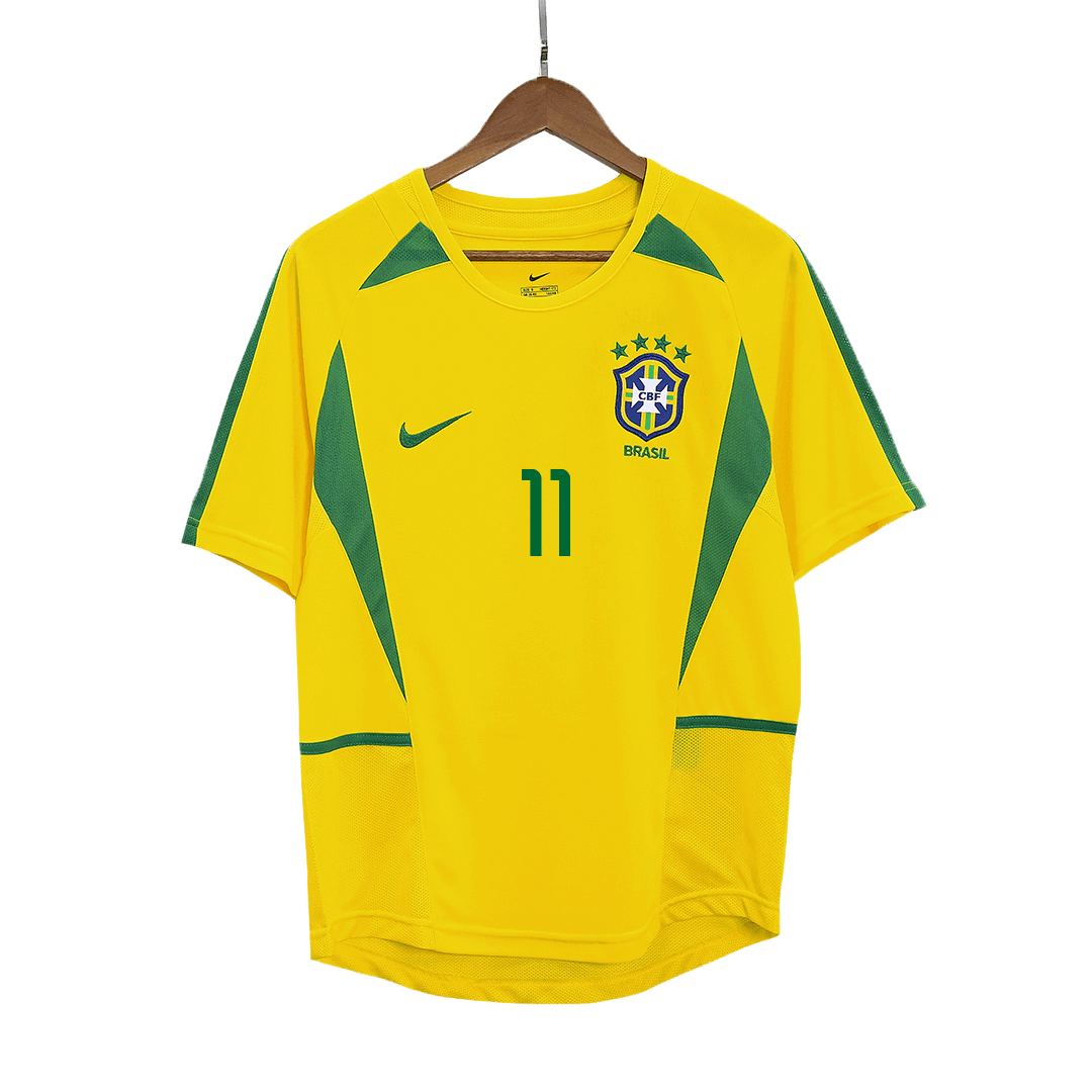 Brazil RONALDINHO #11 Home Jersey Retro 2002/03