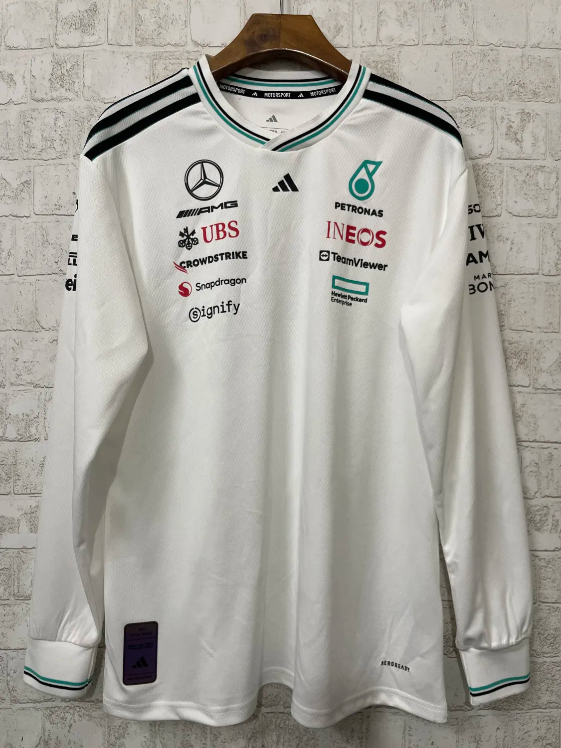 F1 Mercedes 2025 White Long Sleeve